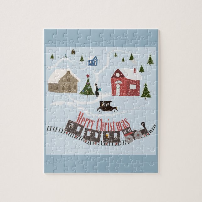Merry Christmas , retro Jigsaw Puzzle (Vertical)