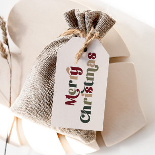 Merry Christmas Retro Lettering Gift Tags