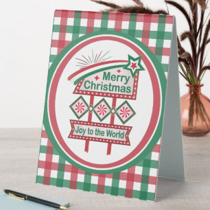 Merry Christmas Retro Marquee – Joy to the World