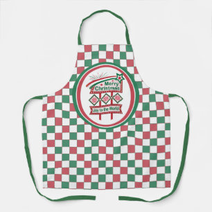 Merry Christmas Retro Marquee – Joy to the World Apron