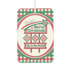 Merry Christmas Retro Marquee – Joy to the World Car Air Freshener