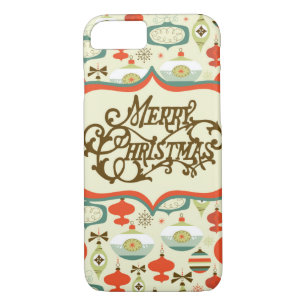 Merry Christmas Retro Ornament Design iPhone 8/7 Case