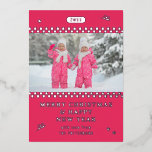 Merry Christmas Retro Pink Photo Personalised Foil Holiday Card<br><div class="desc">Merry Christmas Retro Pink Photo Personalised Family Name Modern Foil Christmas Cards Holiday Cards features a your favourite photo with your the text "Merry Christmas & Happy New Year" in modern foil script typography. Perfect for Christmas to send to friends and family. Designed by ©2024 Evco Studio www.zazzle.com/store/evcostudio</div>