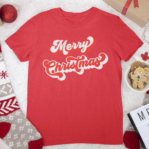 Merry Christmas Retro Red Classic T-Shirt
