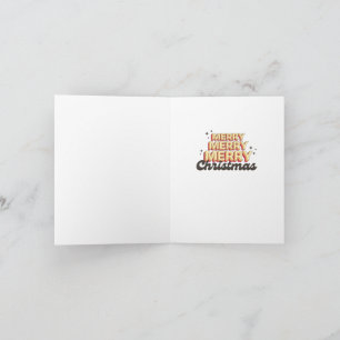 Merry Christmas retro style groovy text Note Card