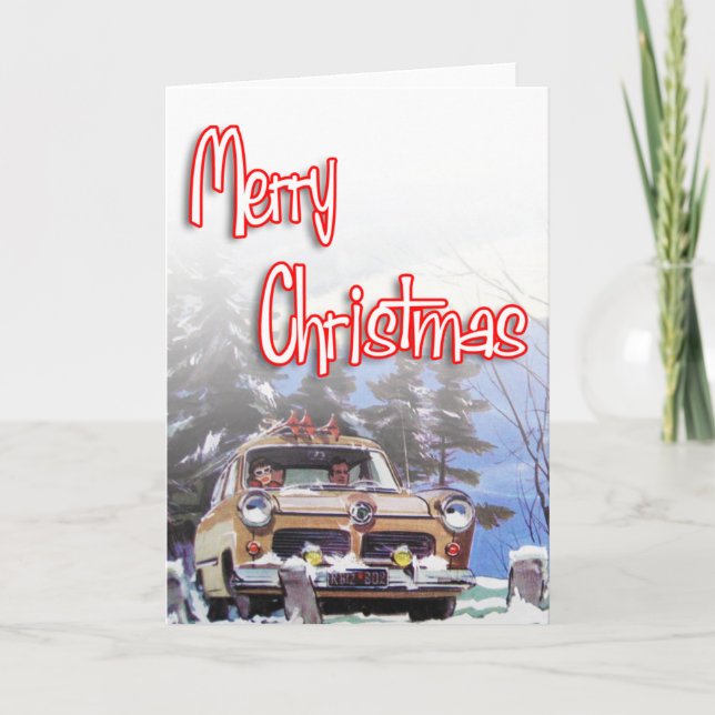 Merry Christmas - Retro style Holiday Card (Front)