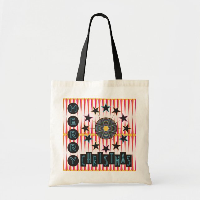 Merry Christmas Retro Tote Bag (Front)