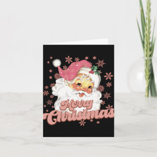 Merry Christmas Retro Tygraphy Santa Nk Hat T Shir Card