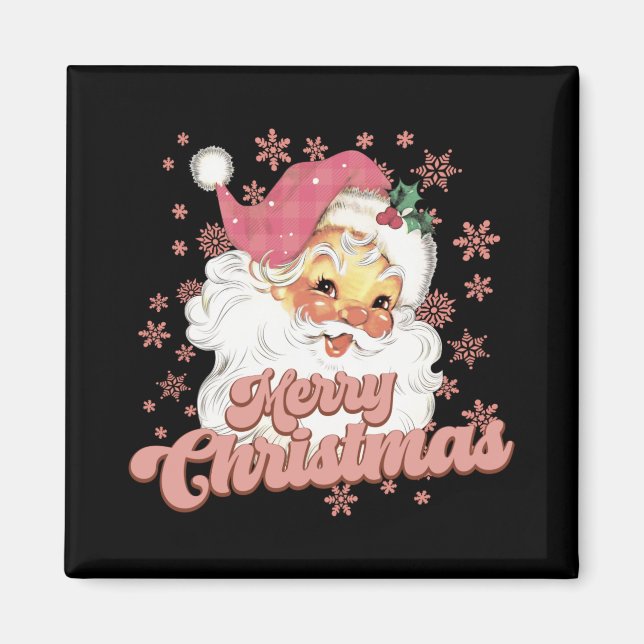 Merry Christmas Retro Tygraphy Santa Nk Hat T Shir Magnet (Front)