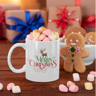 Merry Christmas Retro Typography Coffee Mug