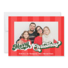 Merry Christmas Retro Typography Red Green Photo