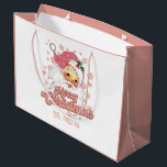 Merry Christmas Retro Typography Santa Pink Hat Large Gift Bag<br><div class="desc">Merry Christmas pink retro typography with a santa claus with a pink hat.</div>