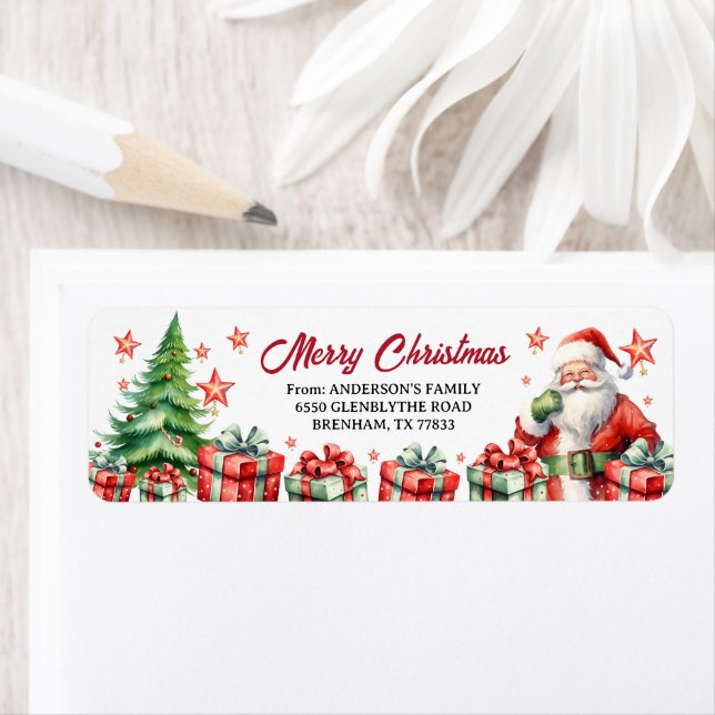 Merry Christmas Return Address Label (Insitu)