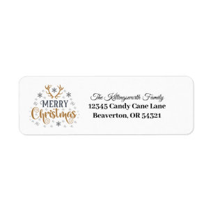 Merry Christmas Return Address Label