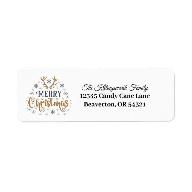 Merry Christmas Return Address Label (Front)