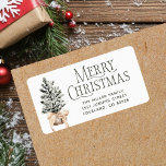Merry Christmas Return Address Label<br><div class="desc">Add a festive touch to your Christmas cards and mailings with our Merry Christmas Return Address label. These farmhouse-style return address Christmas Tree labels not only help your recipients identify who sent the cards but they also spread holiday cheer. With a vintage feel and a modern design, these stickers are...</div>
