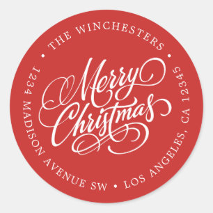 Merry Christmas Return Address Label