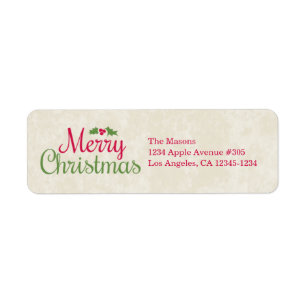 Merry Christmas   Return Address Label