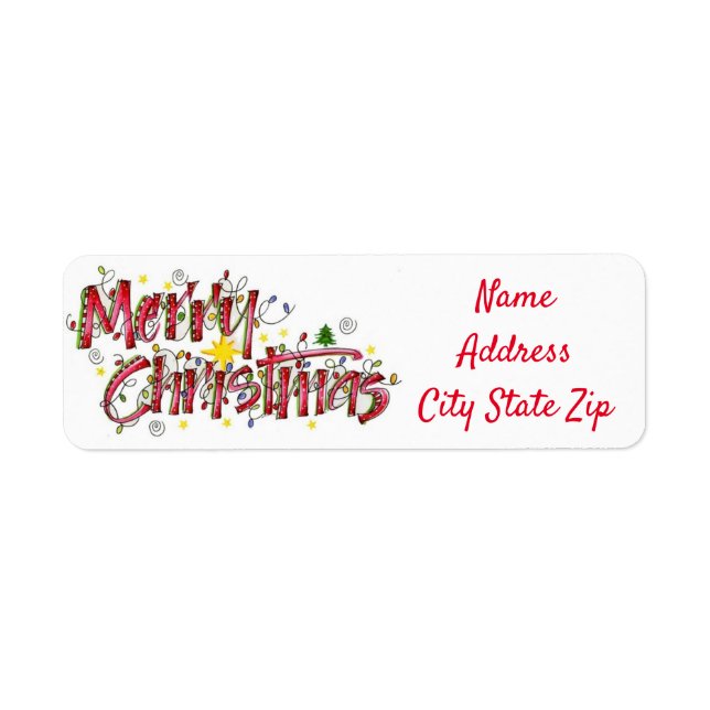 **MERRY CHRISTMAS** RETURN ADDRESS LABLE (Front)