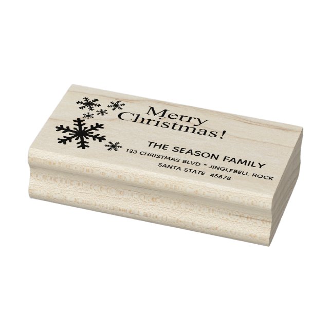 Merry Christmas return address Rubber Stamp (Stamp)