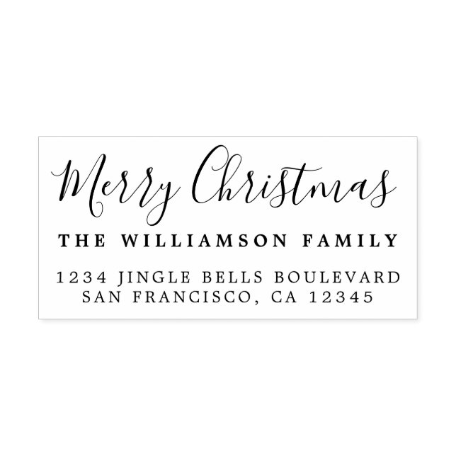 Merry Christmas Return Address Rubber Stamp (Imprint)