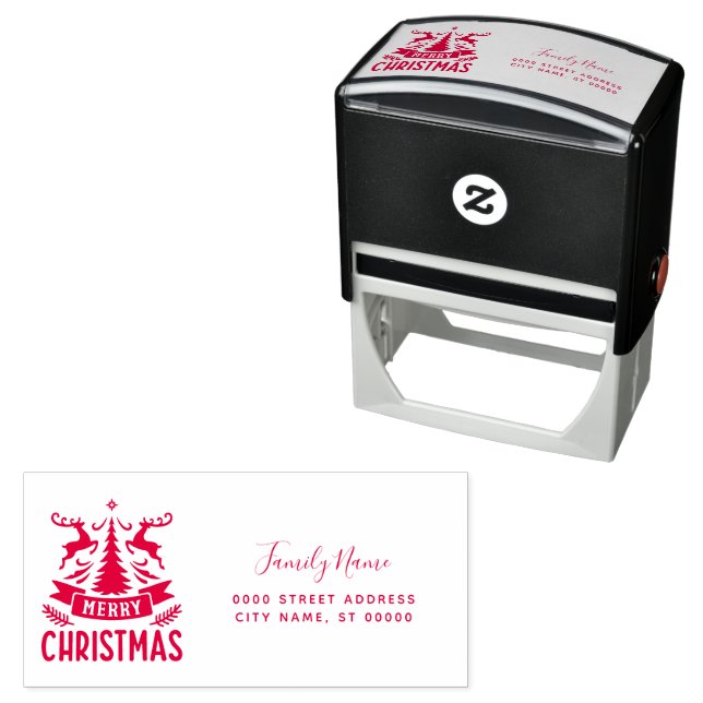 Merry Christmas Return Address Self-inking Stamp (In Situ)