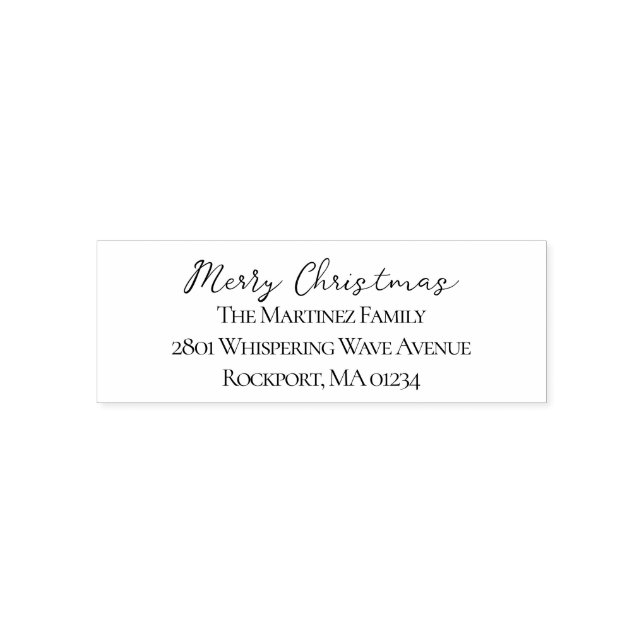 Merry Christmas Return Address Self-inking Stamp (Design)