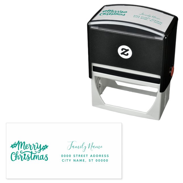 Merry Christmas Return Address Self-inking Stamp (In Situ)