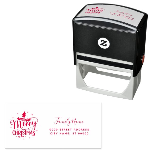 Merry Christmas Return Address Self-inking Stamp (In Situ)