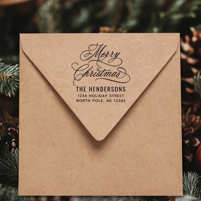 Merry Christmas Return Address Self-inking Stamp (Creator Uploaded)
