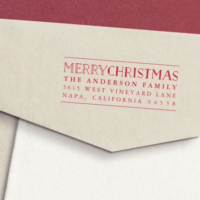 Merry Christmas Return Address Self-inking Stamp (Creator Uploaded)