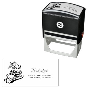 Merry Christmas Return Address Self-inking Stamp