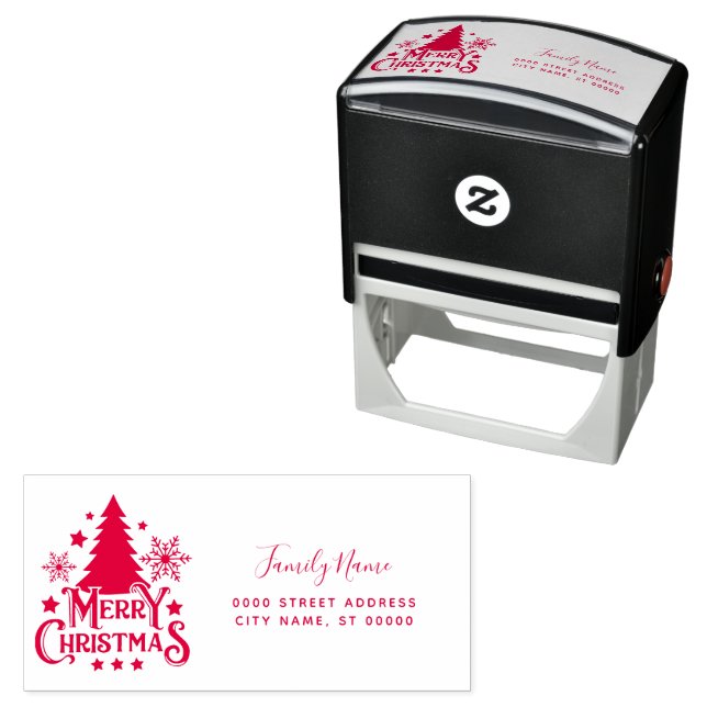 Merry Christmas Return Address Self-inking Stamp (In Situ)