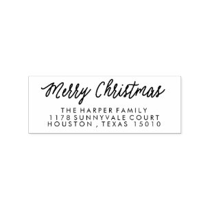 Merry Christmas Return Address Stamp
