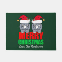 Merry Christmas Rhino Cute Custom