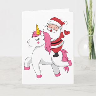 merry christmas riding unicorn card