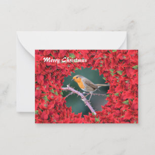 Merry Christmas Robin Customisable Christmas card