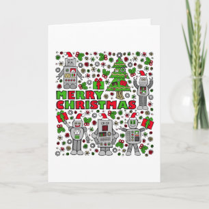 Merry Christmas Robots Holiday Card