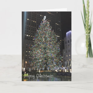 Merry Christmas Rockefeller Centre NYC Xmas Tree Holiday Card