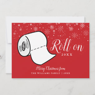 Merry Christmas Roll On New Year Family Name Fun Holiday Card