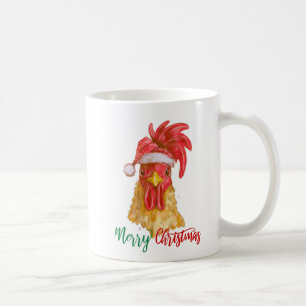 Merry Christmas Rooster Personalised Coffee Mug
