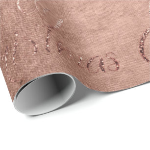 Merry Christmas Rose Gold Glitter Script Cottage1 Wrapping Paper