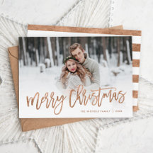 Merry Christmas Rose Gold Script Photo Overlay