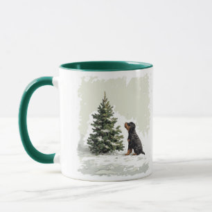 Merry Christmas Rottweiler Dog Christmas Tree Mug