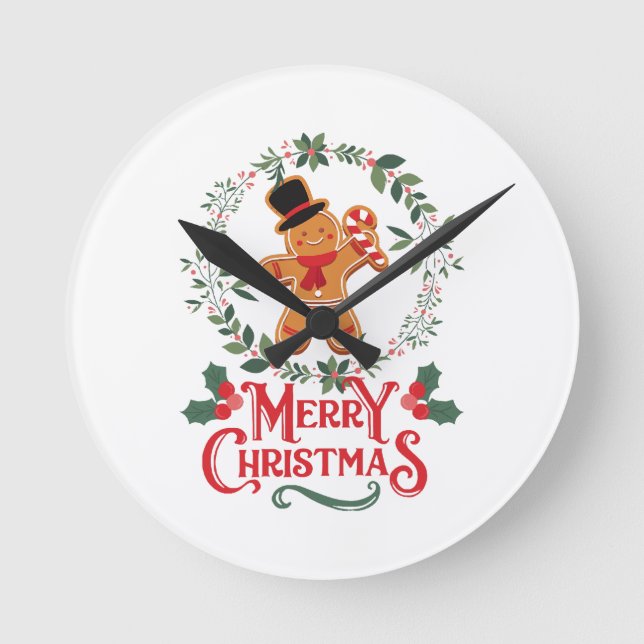 Merry Christmas Round Clock (Front)