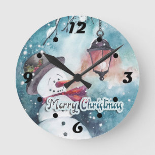 Merry Christmas    Round Clock