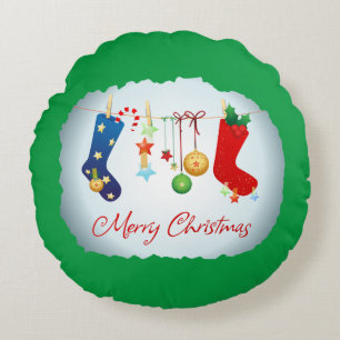 Merry Christmas Round Cushion