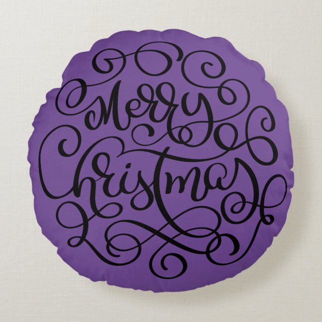 MERRY CHRISTMAS ROUND CUSHION (Front)