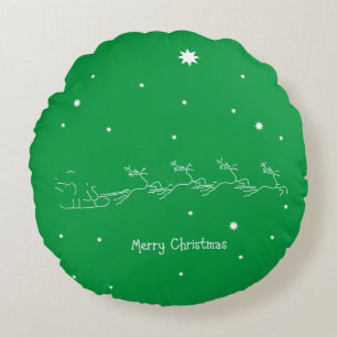 Merry christmas round cushion