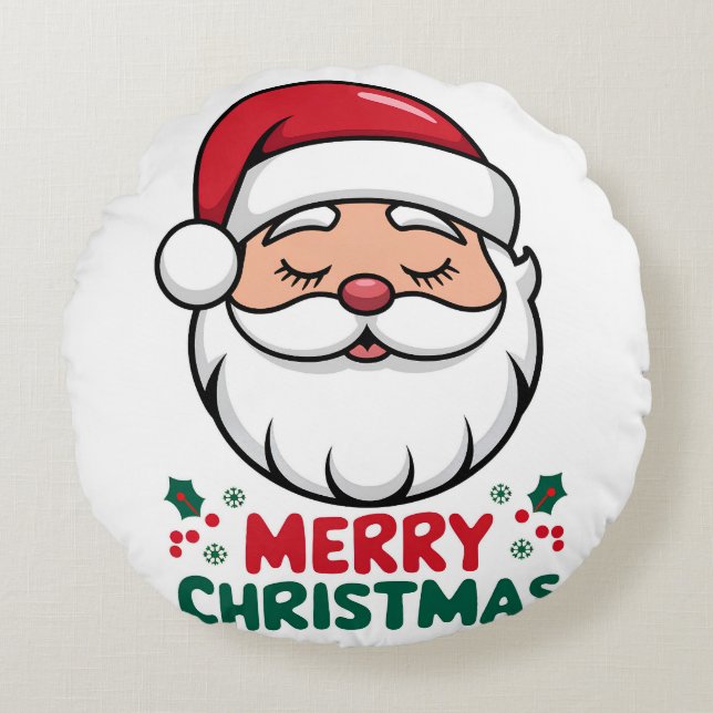 Merry Christmas Round Cushion (Front)